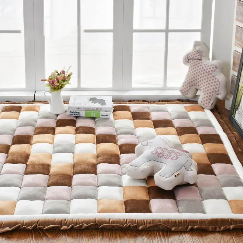 سجادة كبيرة لغرفة المعيشة سميكة حصير حصيرة مبطن منطقة غرفة النوم السجاد عدم الانزلاق غرفة الاطفال اللعب الحصير أرضية آلة قابل للغسل