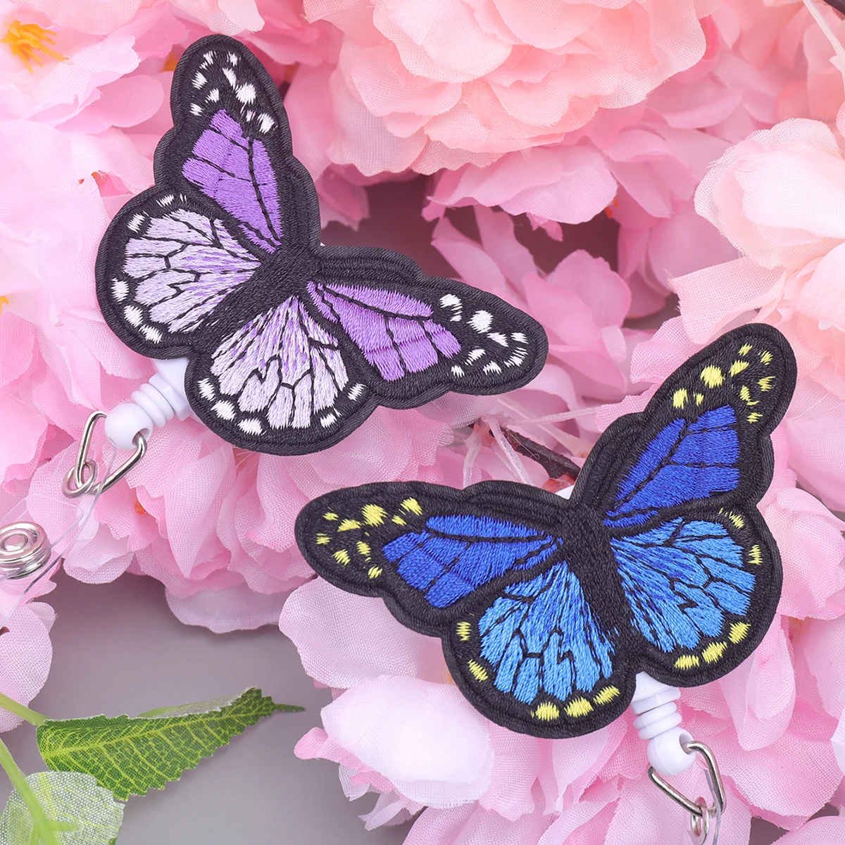 

Cartoon Butterfly Nurse Badge Clip - Cute Retractable ID Holder Key Lanyard Exquisite Portable Office Pendant Accessory Gift