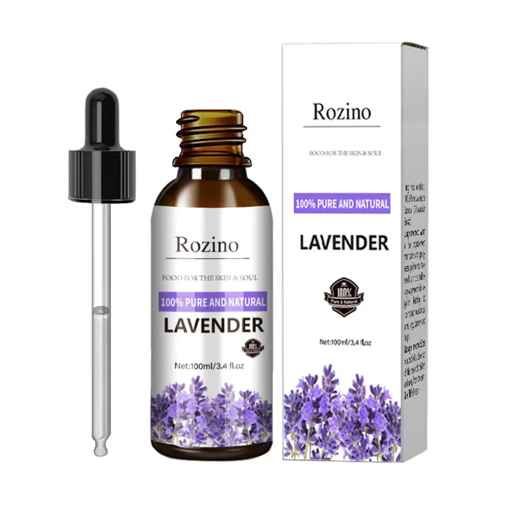 Rozino-óleo essencial com planta de lavanda, hidratante, confortável, massagem, nutritivo, nutritivo, spa, p3q8, 100ml