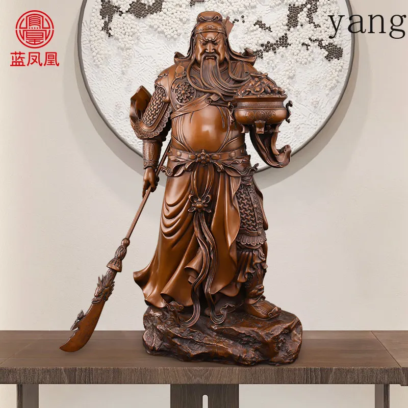 CX Copper Guan Gong Statue Pure Copper God of Fortune Kowloon Guan Gong Statue Ornament