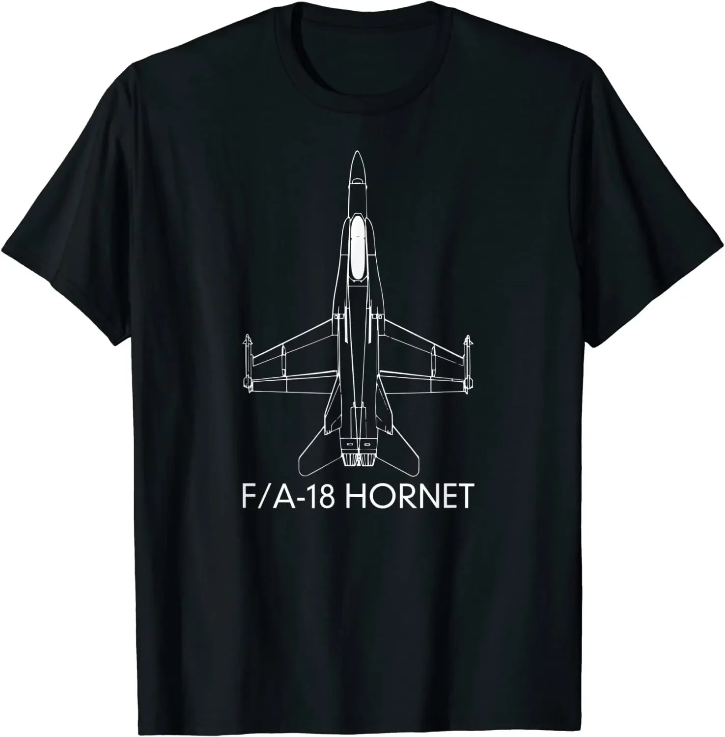 F/A-18 Hornet Jet Fighter Attack Plane Blueprint Men T-Shirt Short Sleeve Casual 100% Cotton O-Neck Summer  TShirt