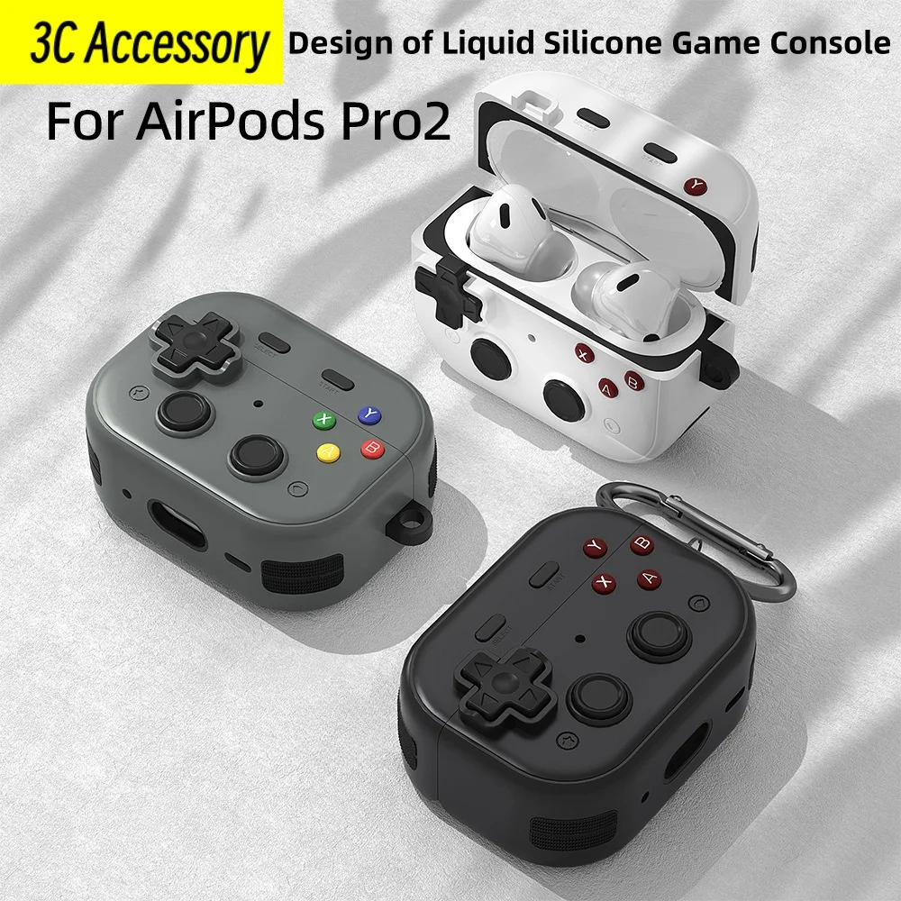 Funda casing Airpods 4 (2024), pelindung lembut silikon cair desain konsol game Retro untuk Airpods Pro 2 Capa