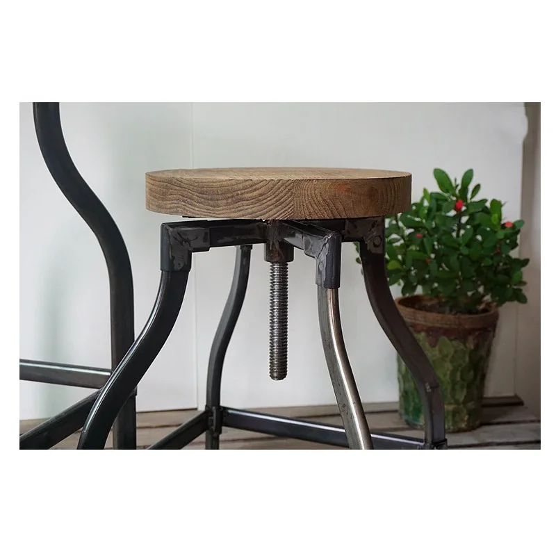 Houten Metalen Rustieke Ronde Schommelstoel