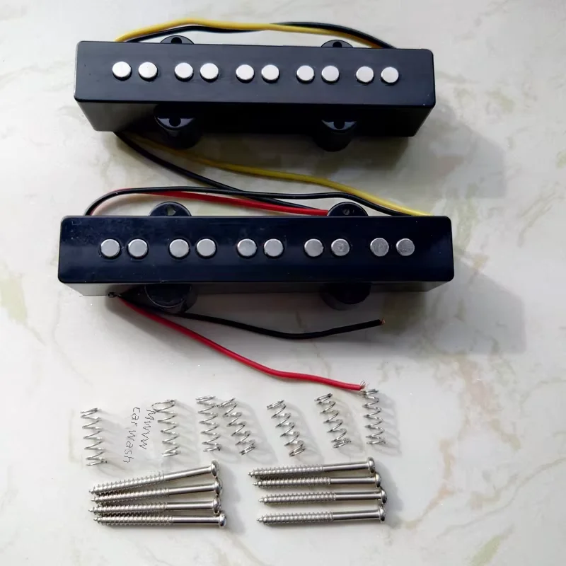 

5 String Electric Bass Guitar Pickups Jazz Bass Single Coil Neck & Bridge Pickups - Guitar Accessories