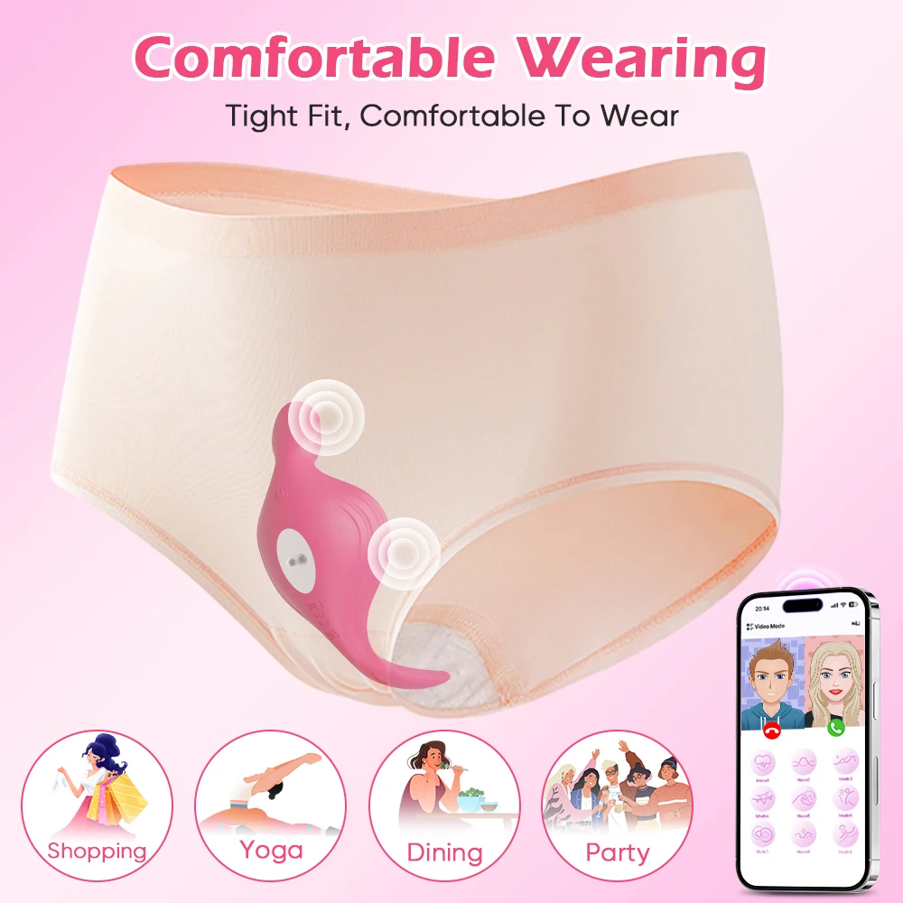 APP التحكم يمكن ارتداؤها سراويل هزاز للنساء البظر الشرج محفز الإناث الاستمناء الكبار لعبة الجنس المثيرة للأزواج 18 +
