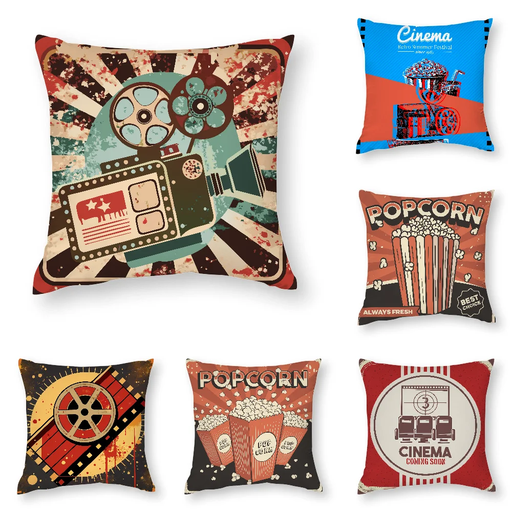 

Vintage Cinema Ticket Pillow Case 3D Print Polyester Fiber 45*45 cm Home Sofa Throw Pillow Cover Decoration Festival Gift