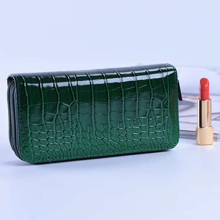 

Women Embossed Crocodile Pattern Clutch Bag Lady Luxury Glossy Patent Leather Evening Party Wallet Purse