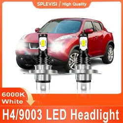 2pc H4/9003 LED Headlight High Low Beam Upgrade CSP Chips Pure White For Nissan Juke F15  2011 2012 2013 Car Light Plug and Play