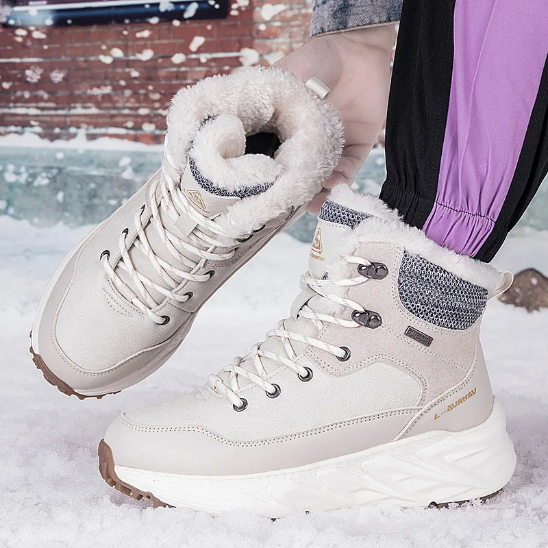 Plush Keep Warm Men Boots Winter Ankle Boots Comfortable Walking Shoes Outdoor Hiking Shoes for Women Platform Snow Couple Boots