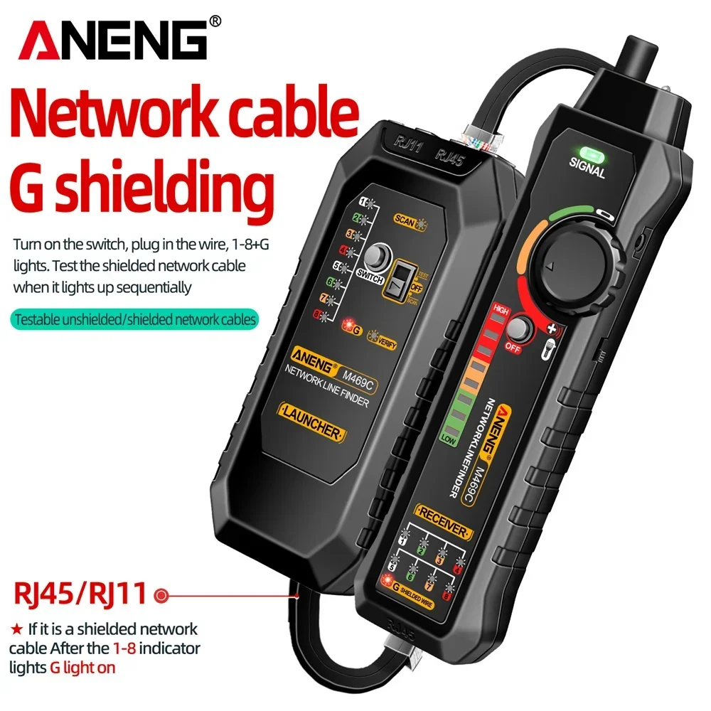 ANENG M469C Анализатор сетевого поиска RJ11 RJ45 Кабель локальной сети Тест сетевого кабеля Инструмент для ремонта сетевого кабеля