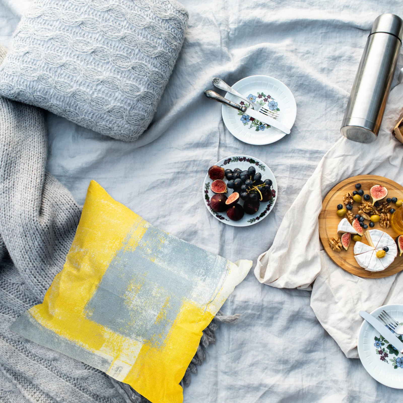 

4Pcs Oil Painting Throw Pillow Covers Square Decorative Pillowcase for Sofa Bed Chair Home Decor Living Room Cushion Protector