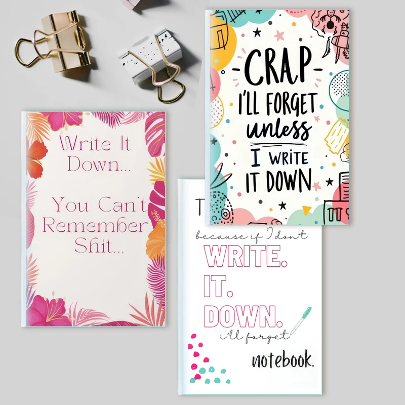 

Funny Notebook - "CRAP Things I'll Forget Unless I Write It Down" - Vibrant Design - Immediately Journal Book - Mom Brain ﻿