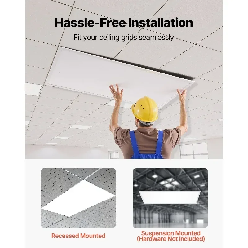 2x4 FT LED Flat Panel Light 7800LM 50W Ceiling Light Fixture 4000K/5000K/6000K