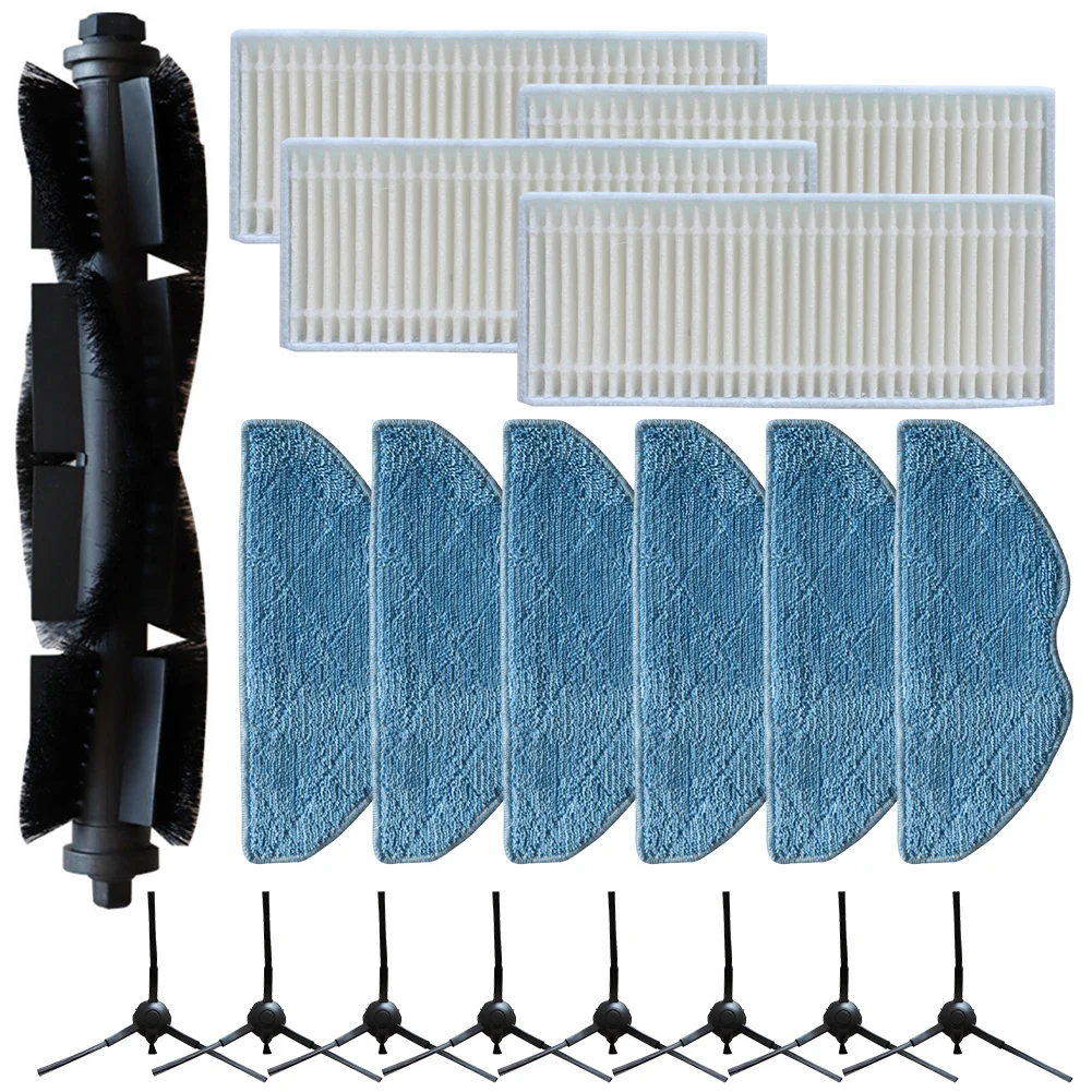 Main Brush Mop Cloths Side Brushes Filter Kit For For Tapo RVA100 RV10 Plus RV30 Plus Robot Vacuum Cleaner Replacement Parts Acc