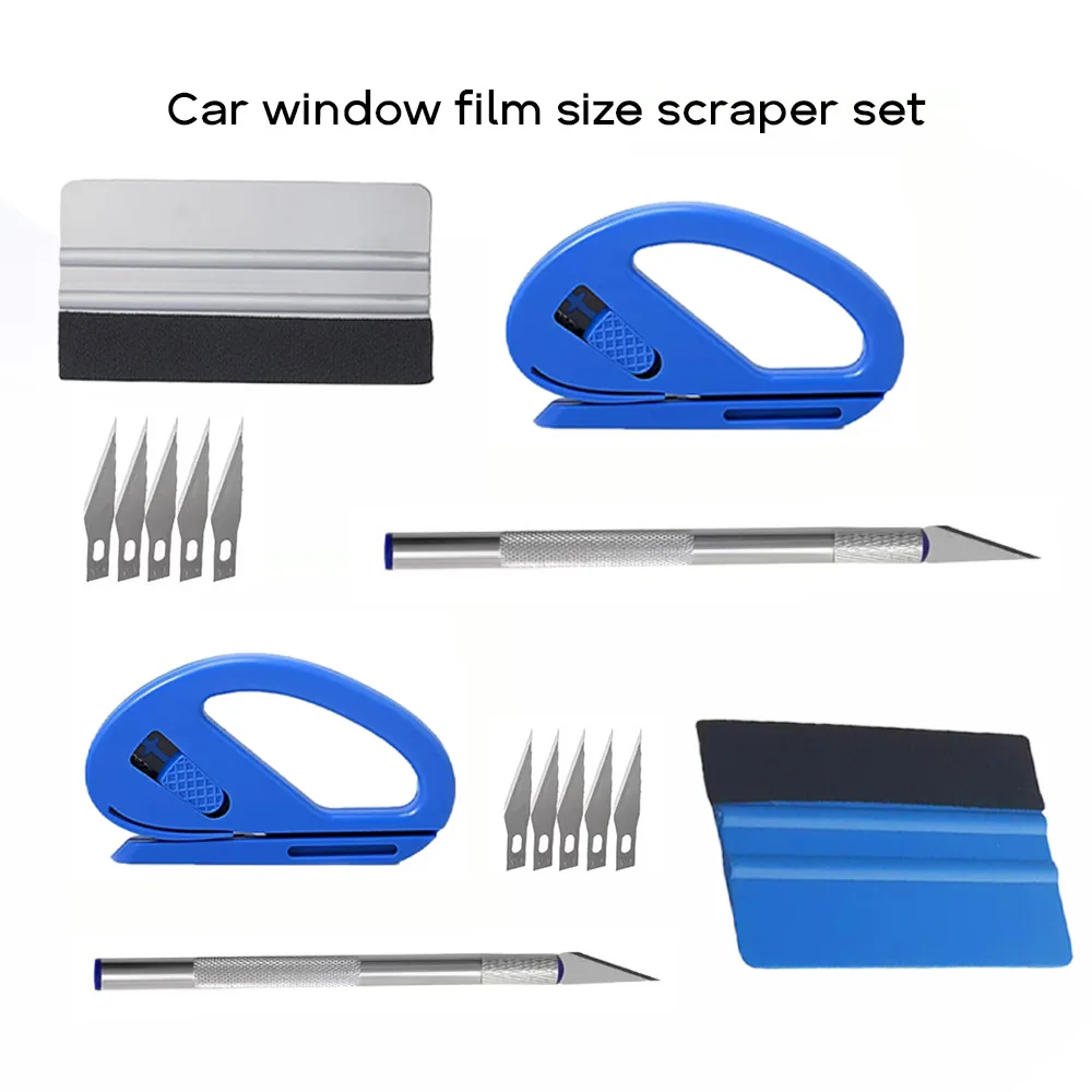 3Pcs Carbon Fiber Vinyl Film Squeegee Tool Kit Plastic Scraper Cutter Window Tinting Tool Vinyl Spatula Car Stickers Wrap Tool