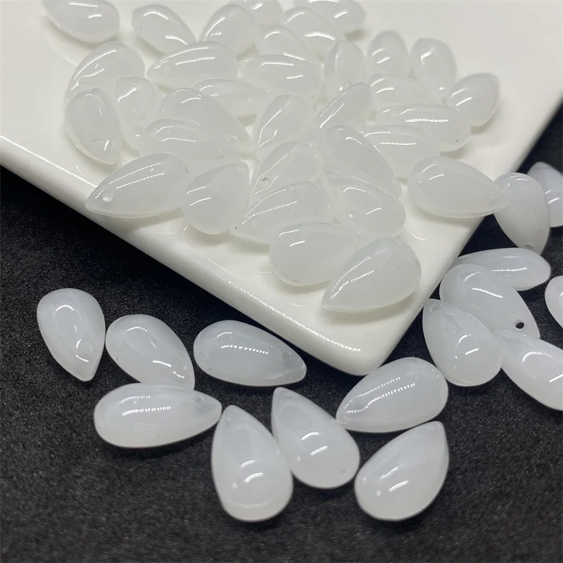 20/40pcs Smooth Glass Water Drop Teardrop Lampwork Crystal Charms Beads for Jewelry Making DIY Bracelet Necklace Accessories