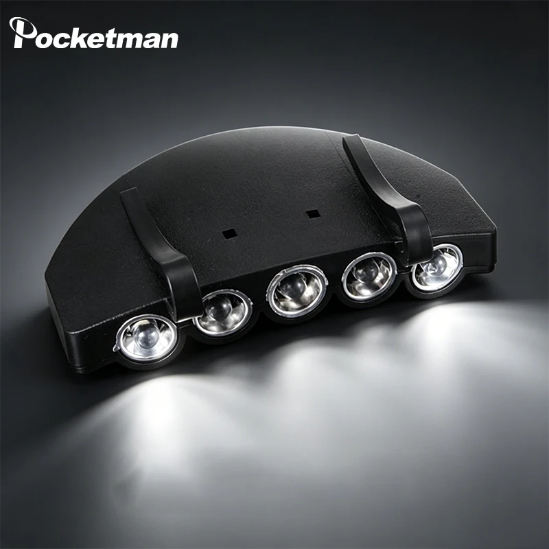 5 LED Clip-On Cap Light Ultra-Bright Hat Headlamp Portable Mini Flashlight for Night Fishing Camping Hiking Outdoor Work