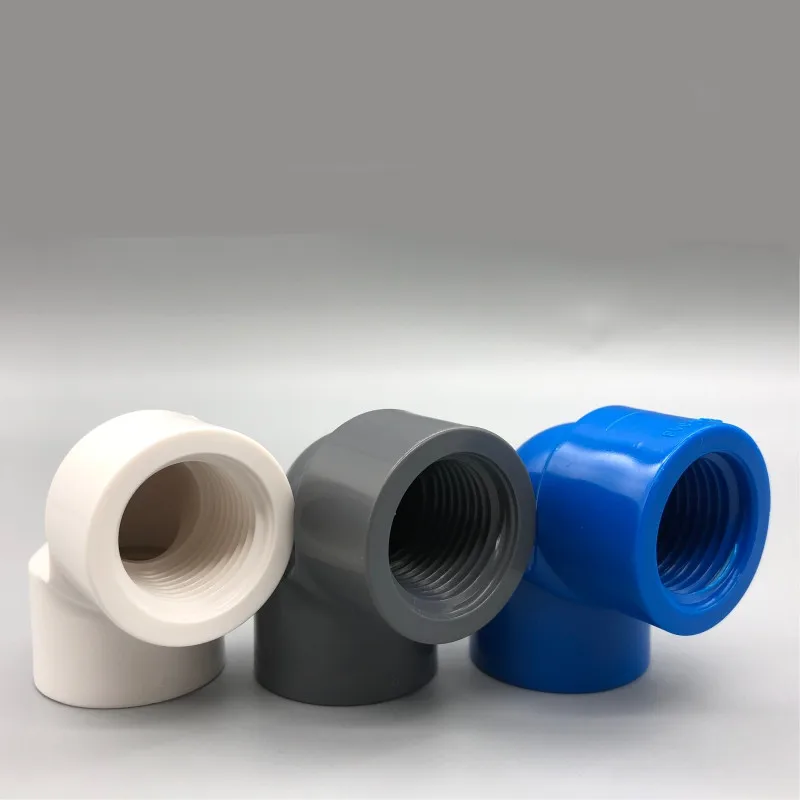 

1pcs 1/2 3/4 1 Inch PVC Pipe Female to Female Threaded Elbow End Cap Connector Aquarium Fish Tank Water Pipe Jiont Fittings