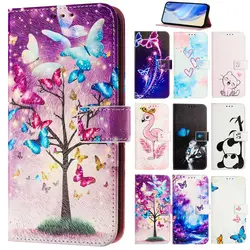 S25 Cartoon Flip Case for Funda Samsung Galaxy S25 Ultra S24 FE S23 S22 S21 S20 S10 Plus S9 S8 Cases Leather Wallet Phone Cover
