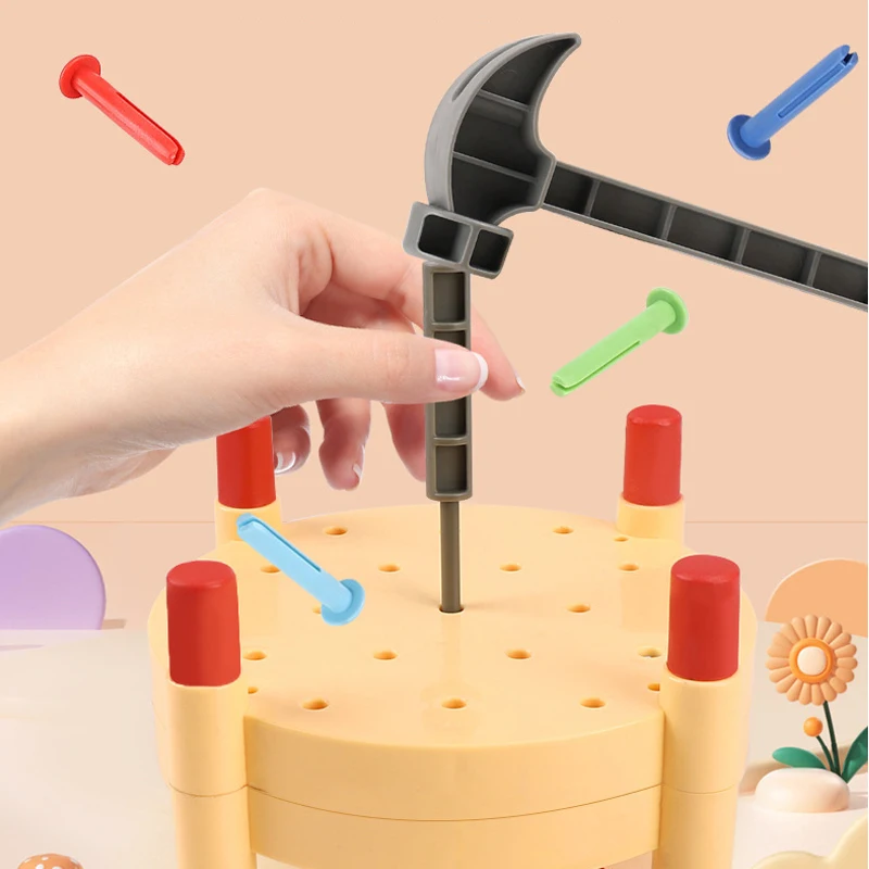 Montessori Nail Screw Games Fine Motor Training Toys Learning Color Cognition Set Educational ChristmasToys For Kids