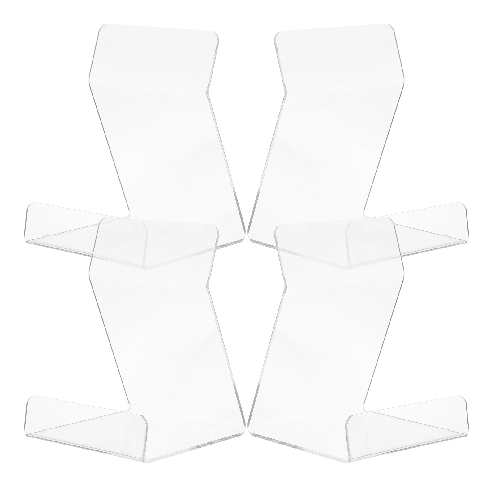 

4pcs Acrylic Bookshelf Display Stand Book Holder For Records Cd Wall Holder Clear Desk Organizer Lightweight Modern