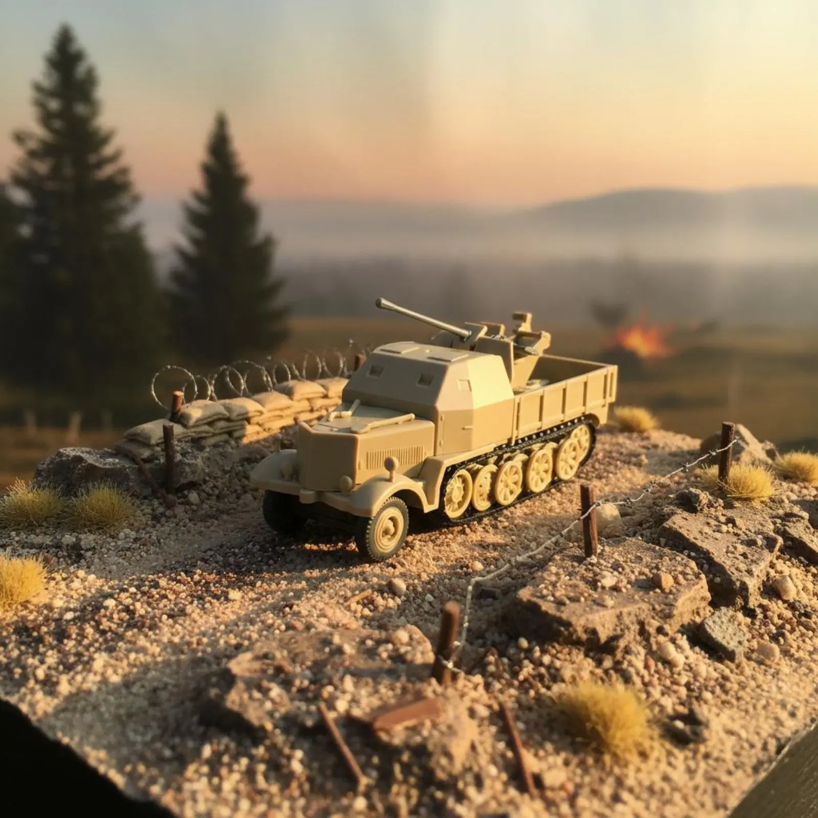 

Модель полугусеничной машины в масштабе 1:72, высокодетализированная модель транспортного средства времен Второй мировой войны, набор для сборки в масштабе 1/72 с вращающейся башней для коллекционеров