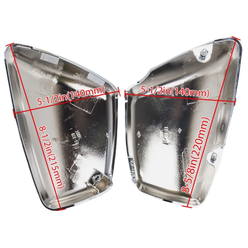 2X Motorcycle Chrome Side Fairing Battery Cover For Yamaha Virago 1100 XV1100 XV750 XV700