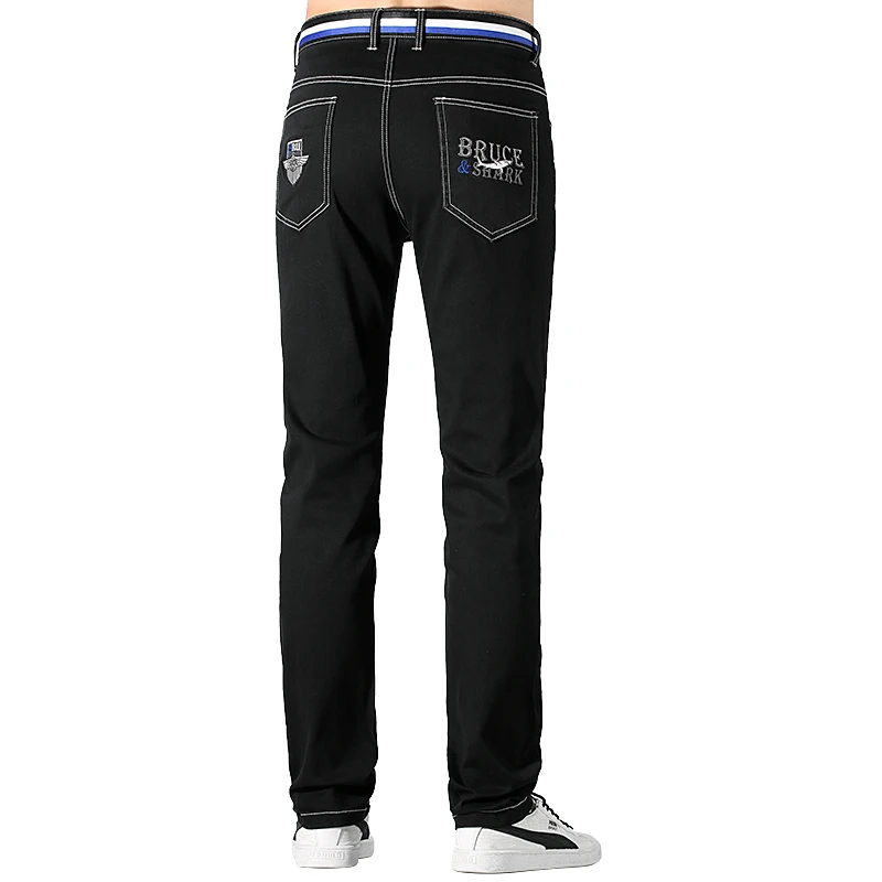 Bruce&Shark 2023 Men's Jeans Summer Stretching Cotton Straight Leg Casual Fashion Black Jeans men's pants big size 42 korean