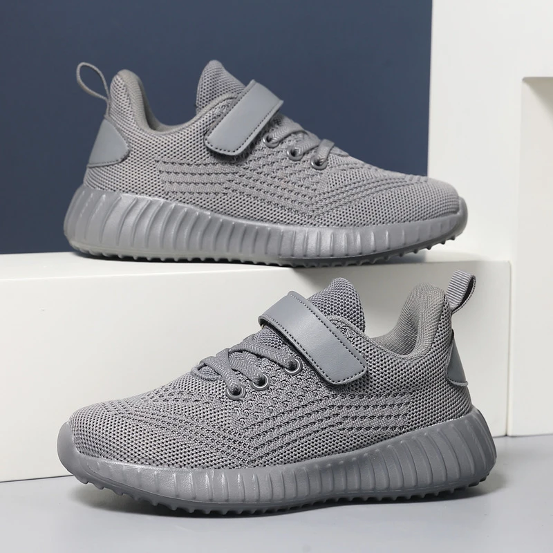 Kids Running Sneakers For Middle And Big Boys Hot Selling Foreign Trade Style Breathable Fly Woven Mesh Upper Lightweight Anti