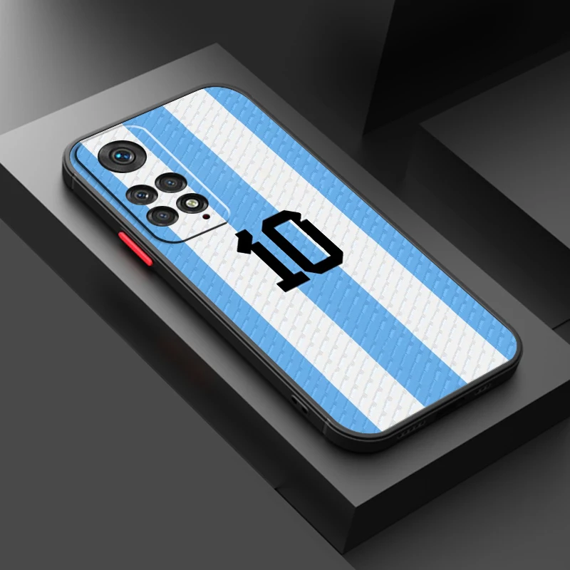 Football Stars No.10 7 Hot glassato traslucido per Redmi 8 8A 9A 9C 9AT 9 9T 10X 10A 10C 10 11A 12C 12 13C 5G TPU Phone Case