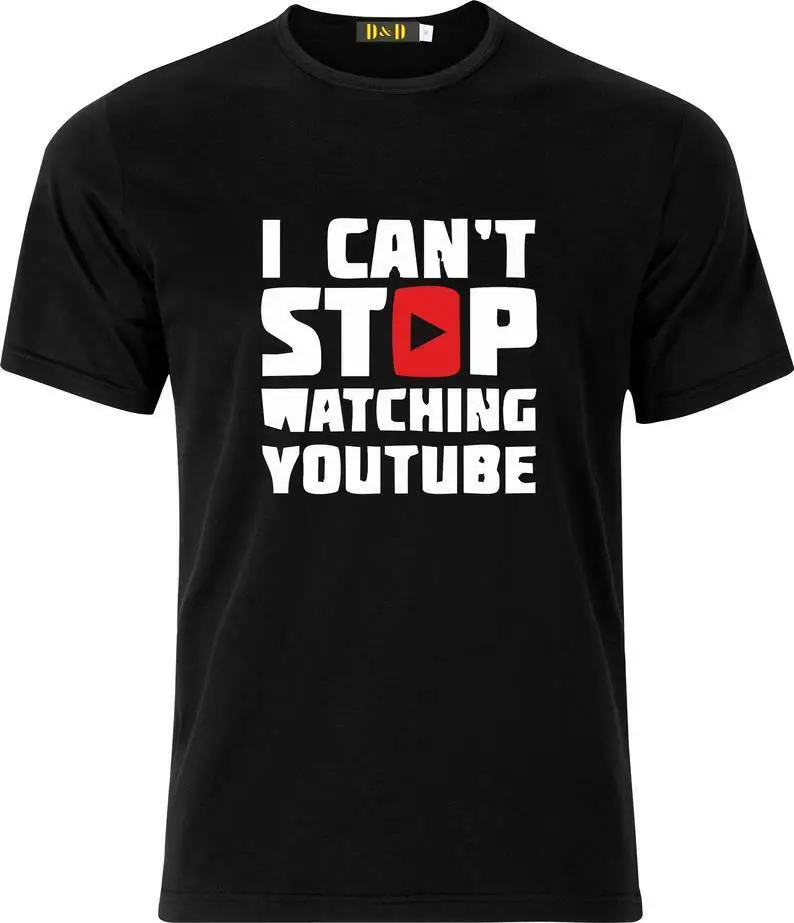 I CANT STOP WATCHING UTUBE FUNNY CHRISTMAS BIRTHDAY GIFT 100% COTTON  T SHIRT  High Quality 100%Cotton Short Sleeve