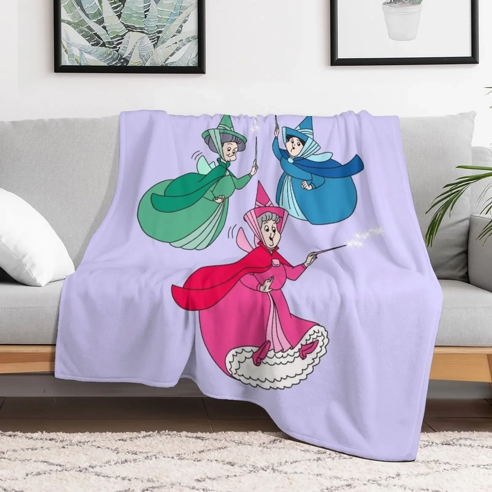 Fairy Godmothers Throw Blanket Decorative Sofa Hairy Nap Blankets