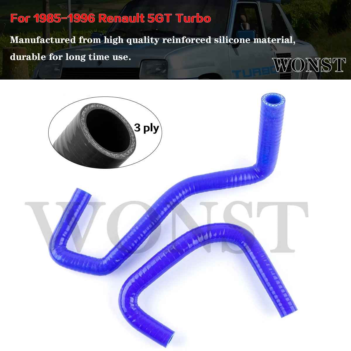 

2Pcs For 1985-1996 Renault 5GT Turbo Main Water Silicone Coolant Hose Pipe 1986 1987 1988 1989 1990 1991 1992 1993 1994 1995