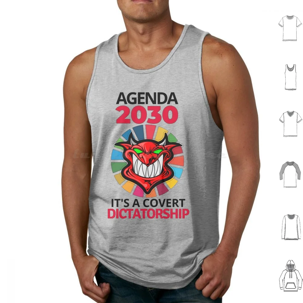 Health Dictatorship Agenda 2030 Klaus Swab Censorship Censored Prohibited Constitution Tank Tops Print Cotton