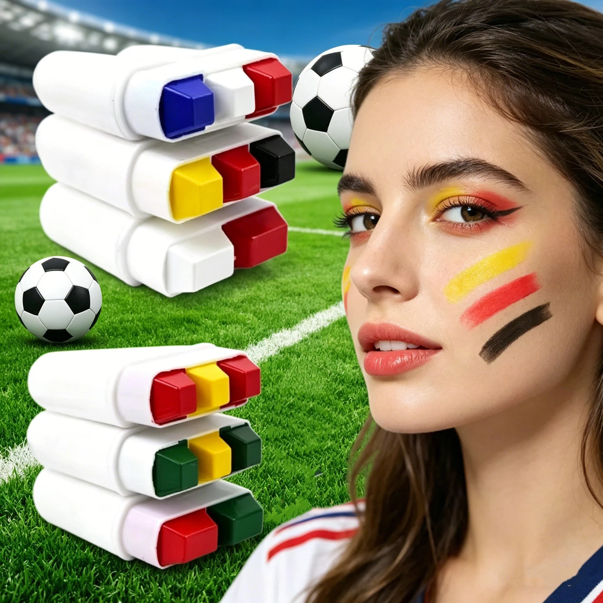 Lápiz de pintura corporal y facial a base de aceite, tipo crayón, con diseño de arcoíris, para celebraciones, fiestas de cumpleaños, arte escénico, maquillaje y grafiti.