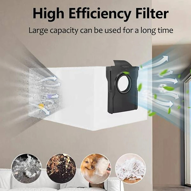 H-W 50PCS For Dreame Mova E30 Ultra/Trouver E30 Ultra Vacuum Replacement Parts Main Side Brush Filter Mop Cloth Dust Bag