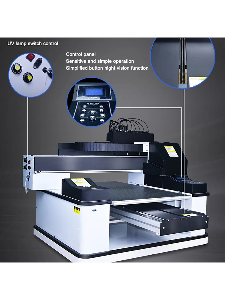 6090UV Printer voor Telefoonhoes Glazen Fles Pen PVC Acryl Keramiek Metaal UV Effect Drukmachine DTF DIY UV Drukmachine