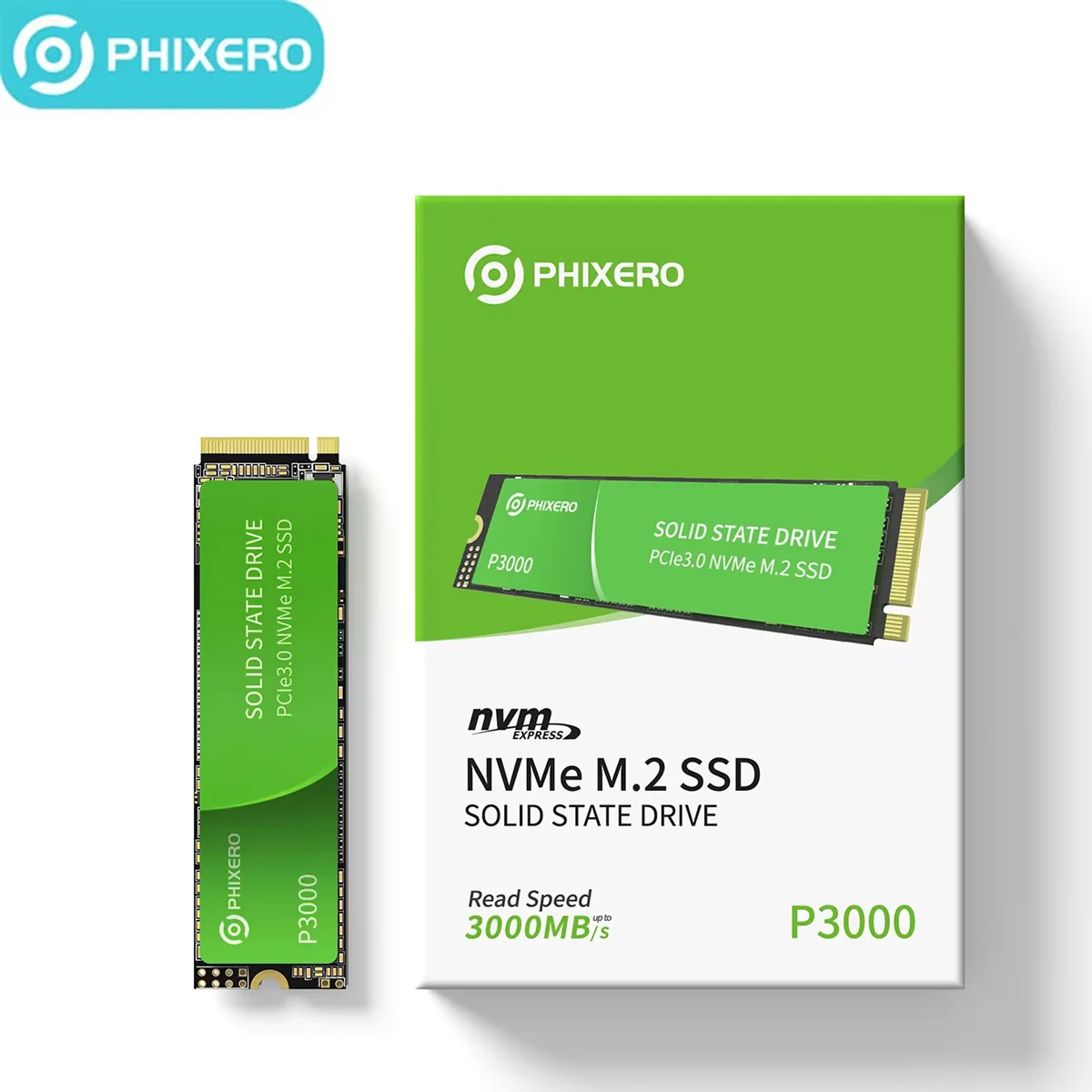 PHIXERO 3500MB/s Solid State Drives M2 1TB 2TB PCIe3.0 M.2 NVMe SSD 256GB 512GB SInternal Solid State Drives for Laptop/Desktop