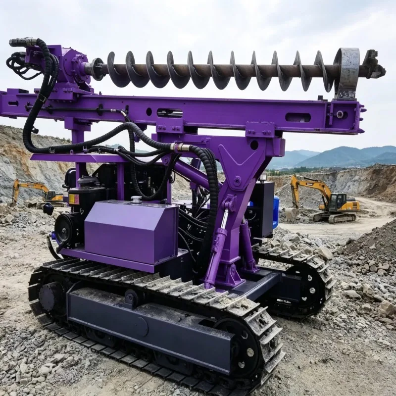 FOB Price High Stability Hydraulic Pile Driver Thickened Rig Frame Smooth Post Sinking Effect Adaptable To Multiple Terrains Use