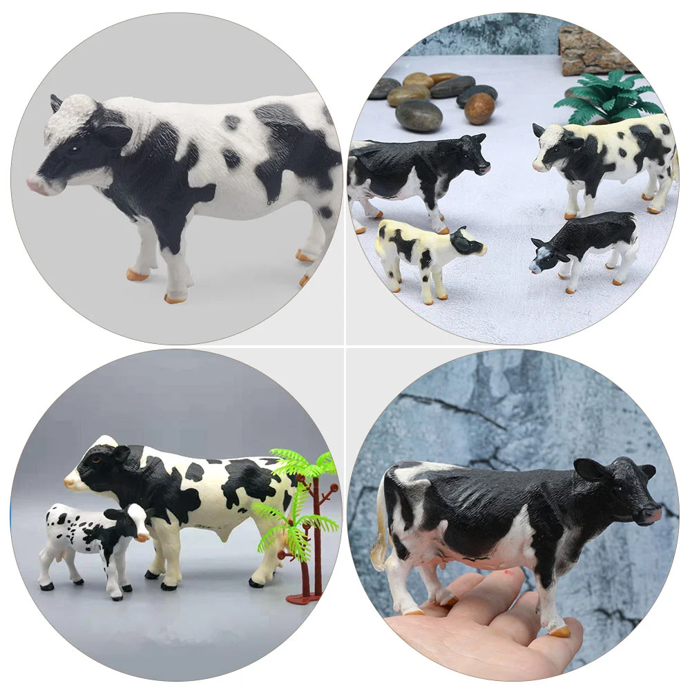 Cow Model Animal Models Simulation Desktop Adornments Toys The Imitation Pvc Figurines Parent-child Children’s