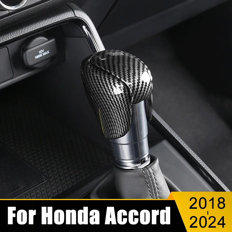 

ABS Car Gear Shift Knob Head Cover Trim Sticker Non Slip Case For Honda Accord 10th 11th Gen 2018 2019 2020 2021 2022 2023 2024