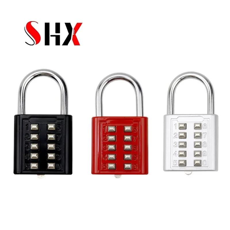 

10 8 Digits Password Code Combination Padlock Zinc Alloy Suitcase For Luggage Travel Code Smart Lock Code Keyed Anti-thieft Lock