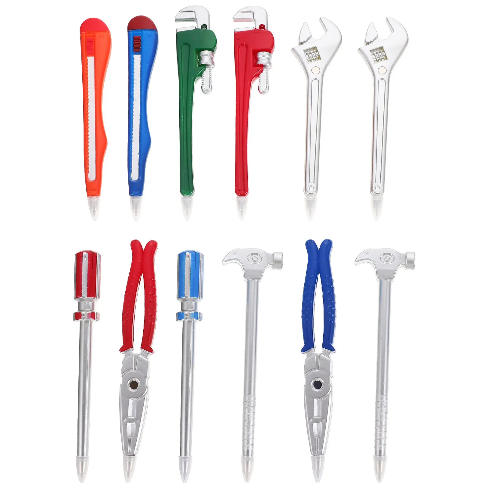 

12pcs Hardware Tool Pen Adorable Ballpoint Writing Student Supply Screwdriver Portable Plastic Pens Lightweight Gift Idea