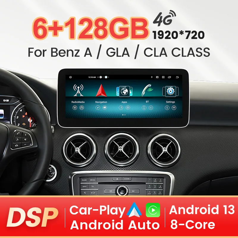 Android tudo em um rádio do carro para mercedes benz a w176 cla c117 x117 gla x156 gps navi reprodutor multimídia para carplay android auto