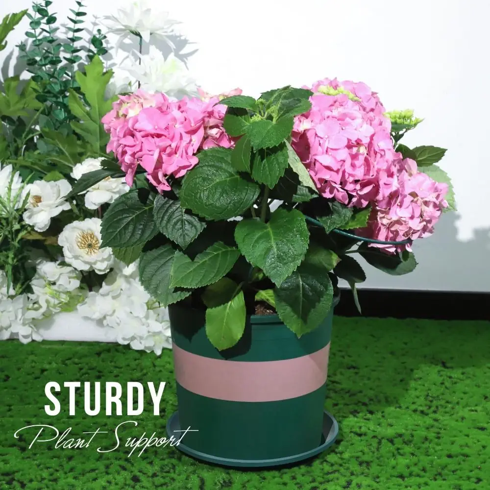 Iron Plant Support Stakes Corrosion-Resistant Coating Reusable Metal Garden Stakes Weatherproof Sturdy Construction
