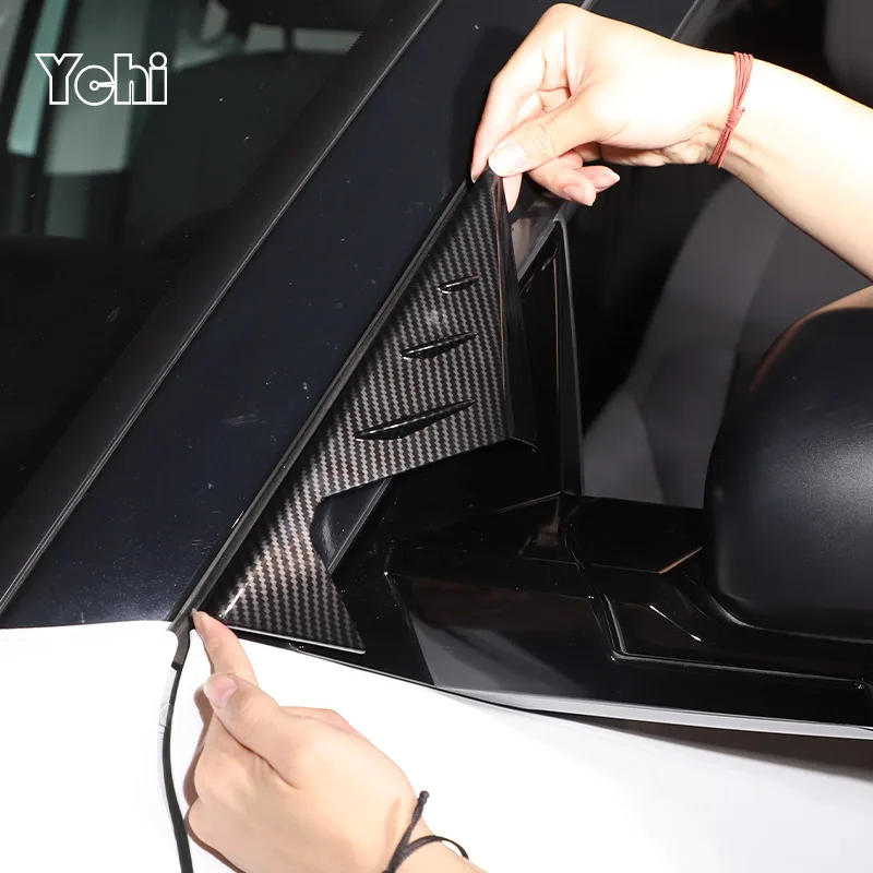 For Toyota Tundra 2022 2023 ABS Matte black Car Rearview mirror side Window Spoiler Triangle Cover Trim Car Accessories