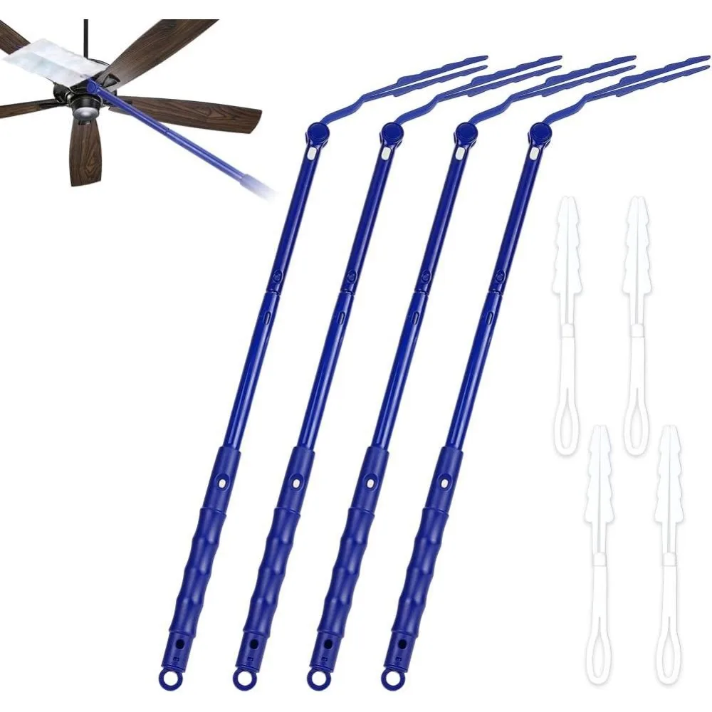 8pcs 2.9ft Replacement Handle for Dusters Plastic Adjustable Duster Handle Replacement Extendable Foldable for Removal Duty Home