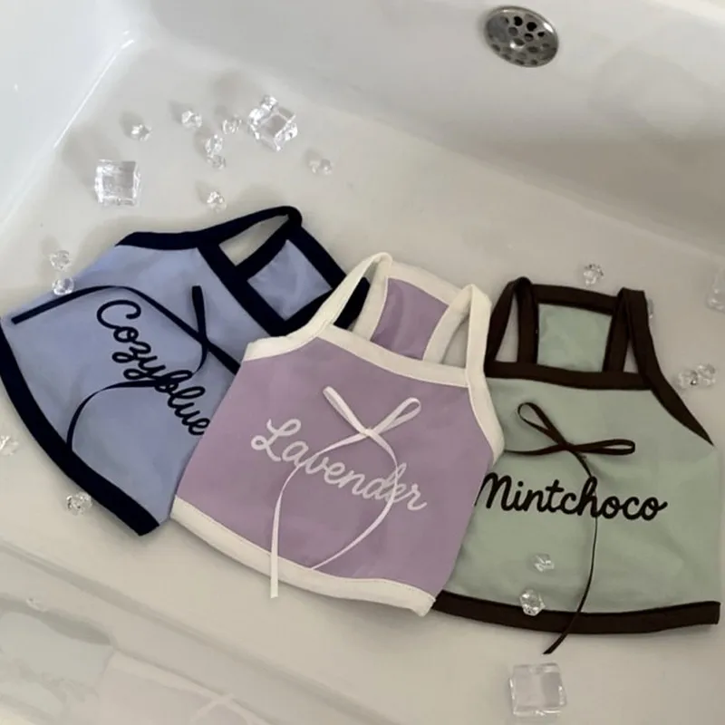 

Cute Cotton Pet Letter Printed Suspender Summer Thin Teddy Clothes Bichon Vest Yorkshire Casual Short Sleeved Shirt