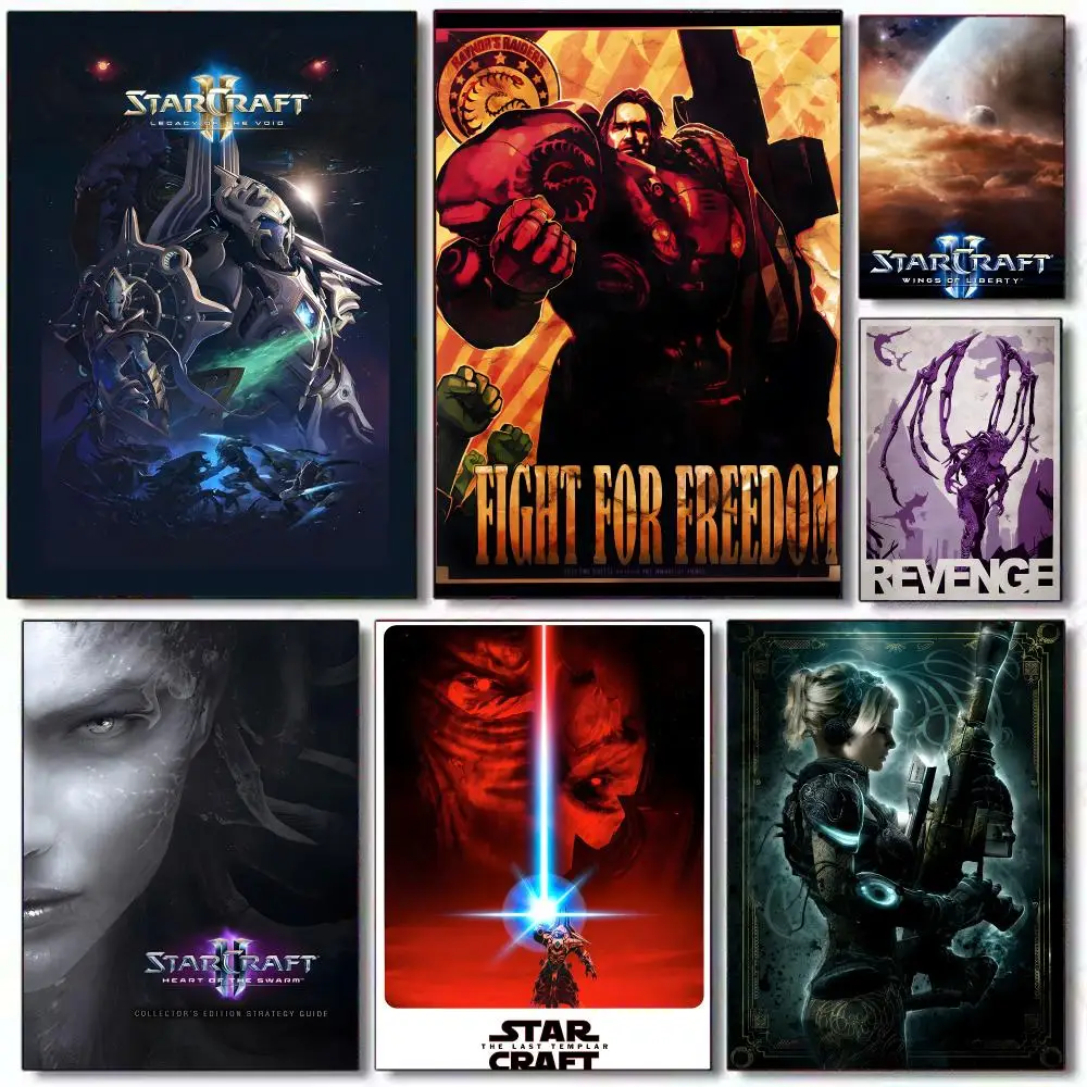 Strategy StarCraft Game Poster Sticky Wall Art Printing Waterproof Home Living Bed Room Aesthetic Decor