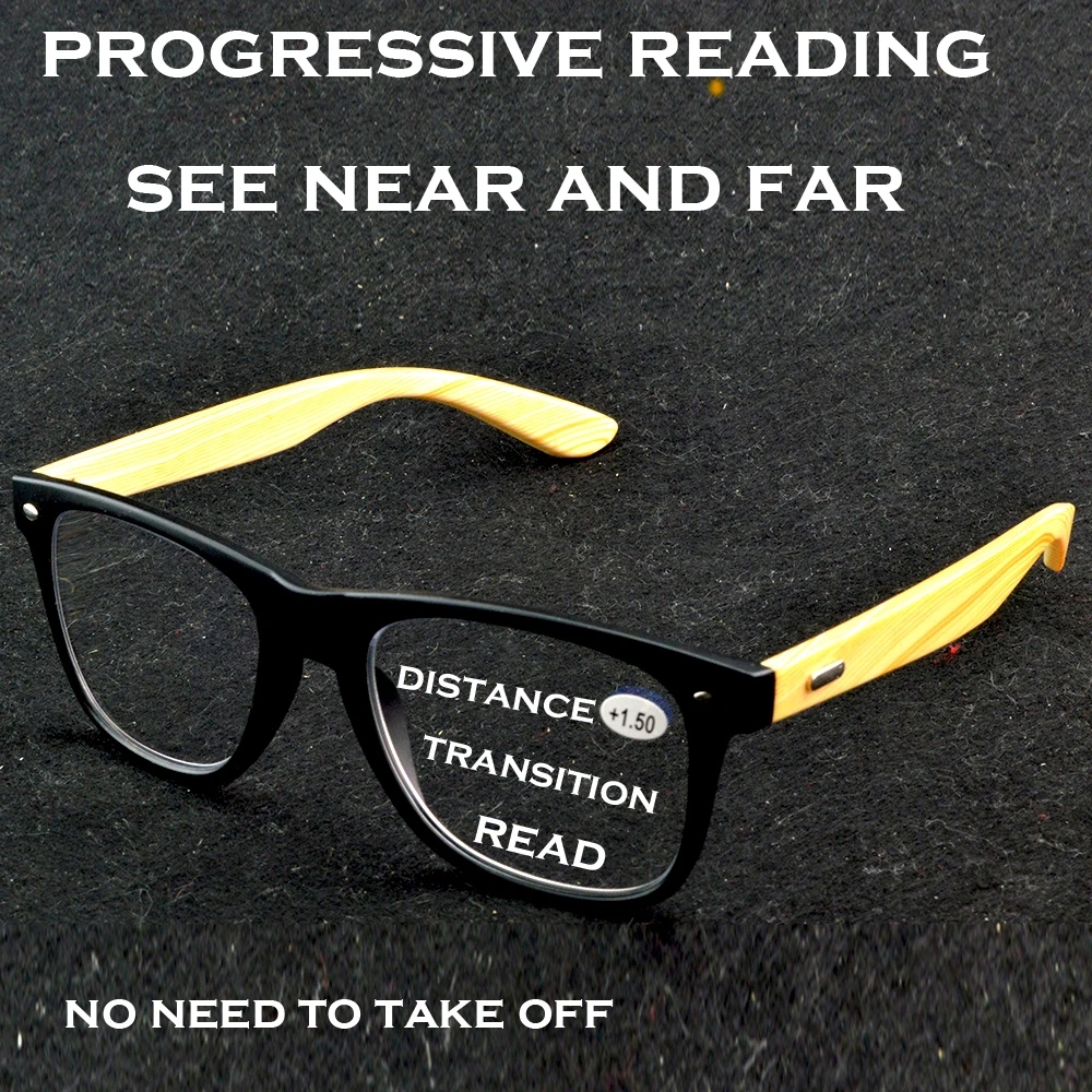 

Clara Vida Bamboo Veil Acetate Temple Oversized Custom Made Progressive Reading Glasses